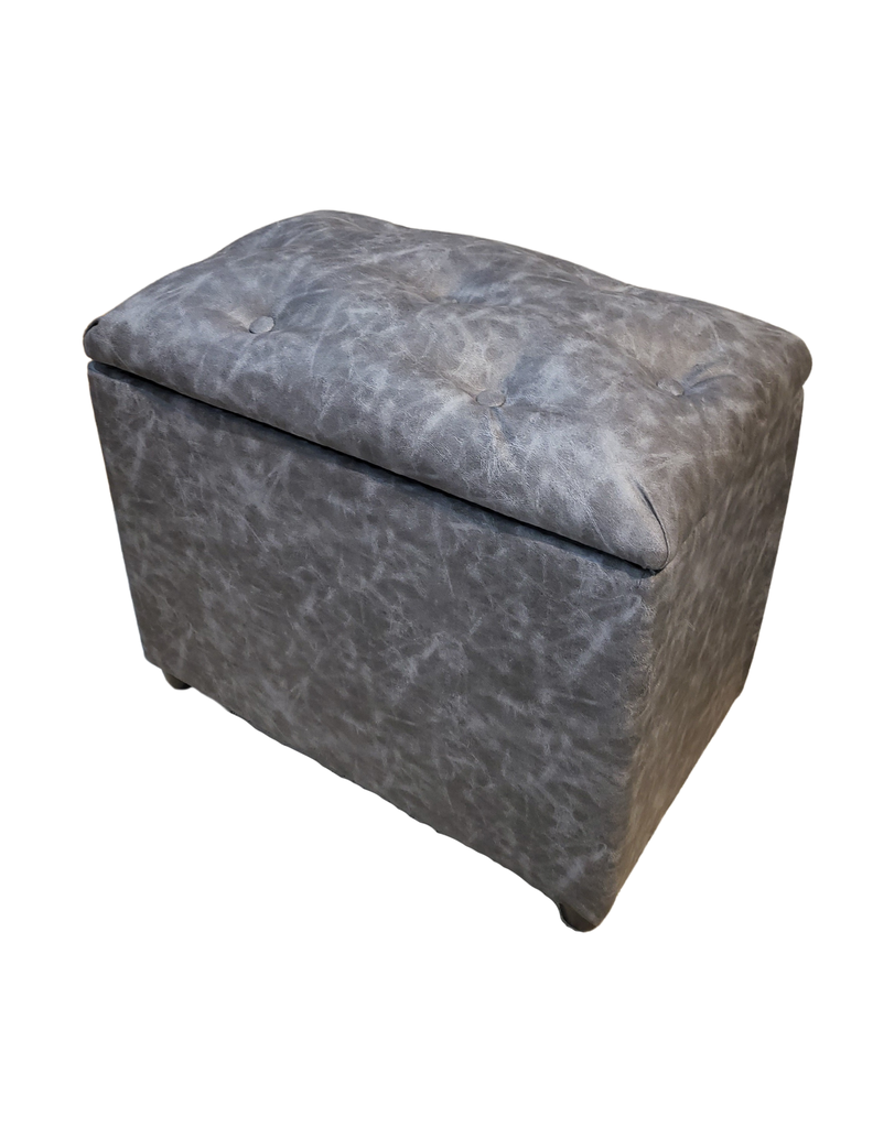 Baúl Botone Gris Eco Cuero 60x36x40x50 Muebles Rimar-2