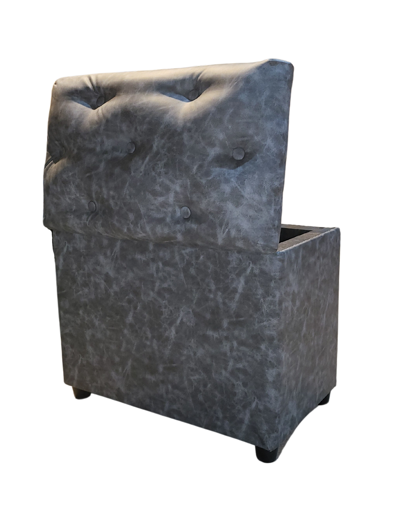 Baúl Botone Gris Eco Cuero 60x36x40x50 Muebles Rimar-3