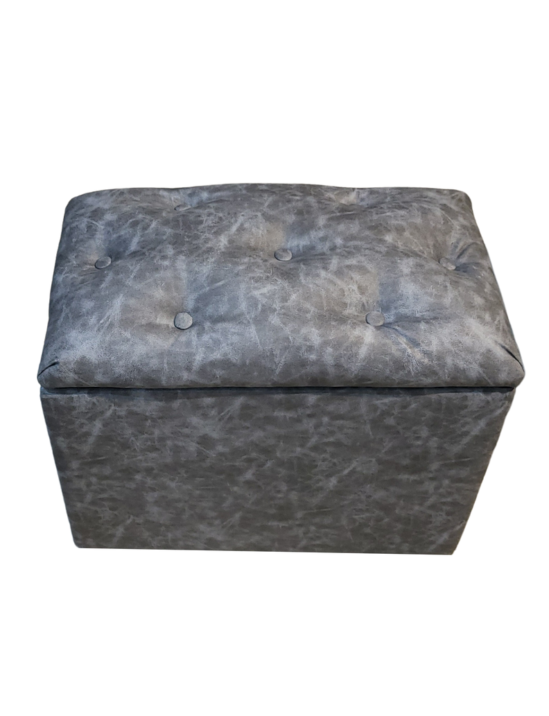 Baúl Botone Gris Eco Cuero 60x36x40x50 Muebles Rimar-4