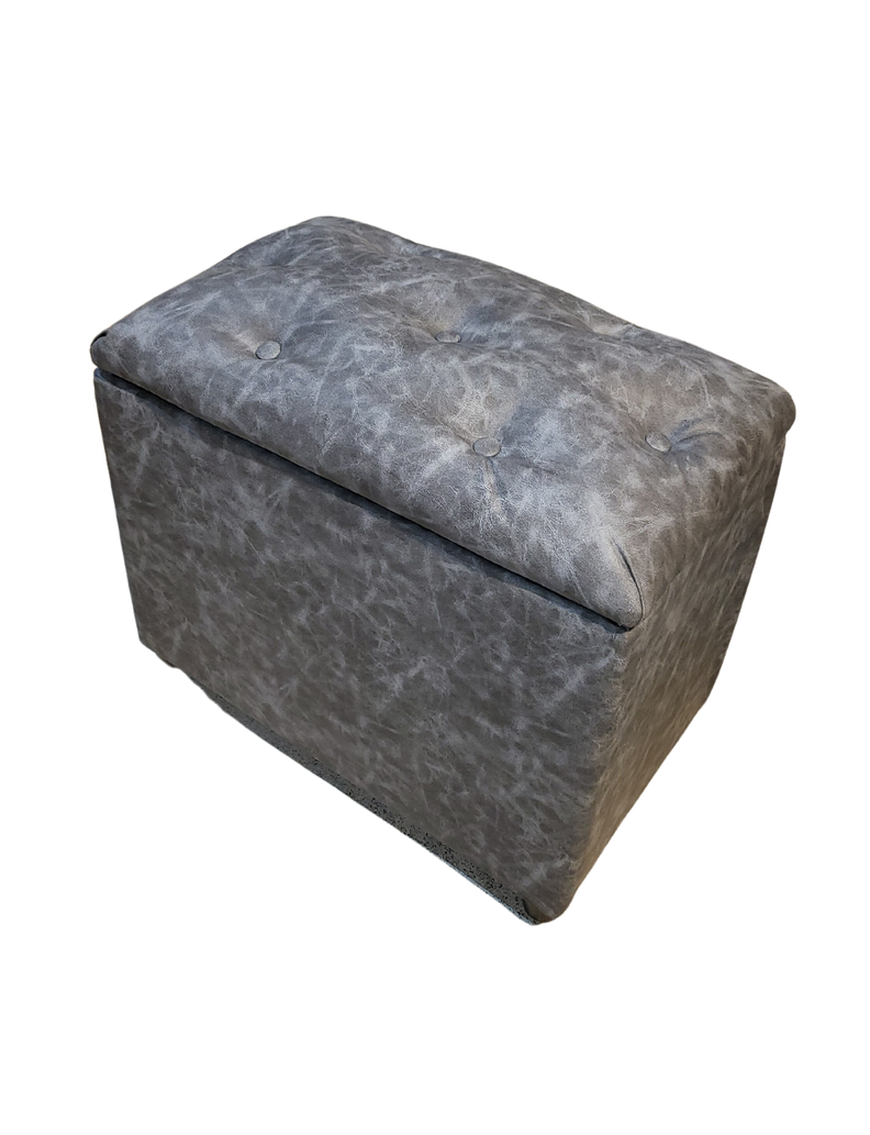 Baúl Botone Gris Eco Cuero 60x36x40x50 Muebles Rimar-5