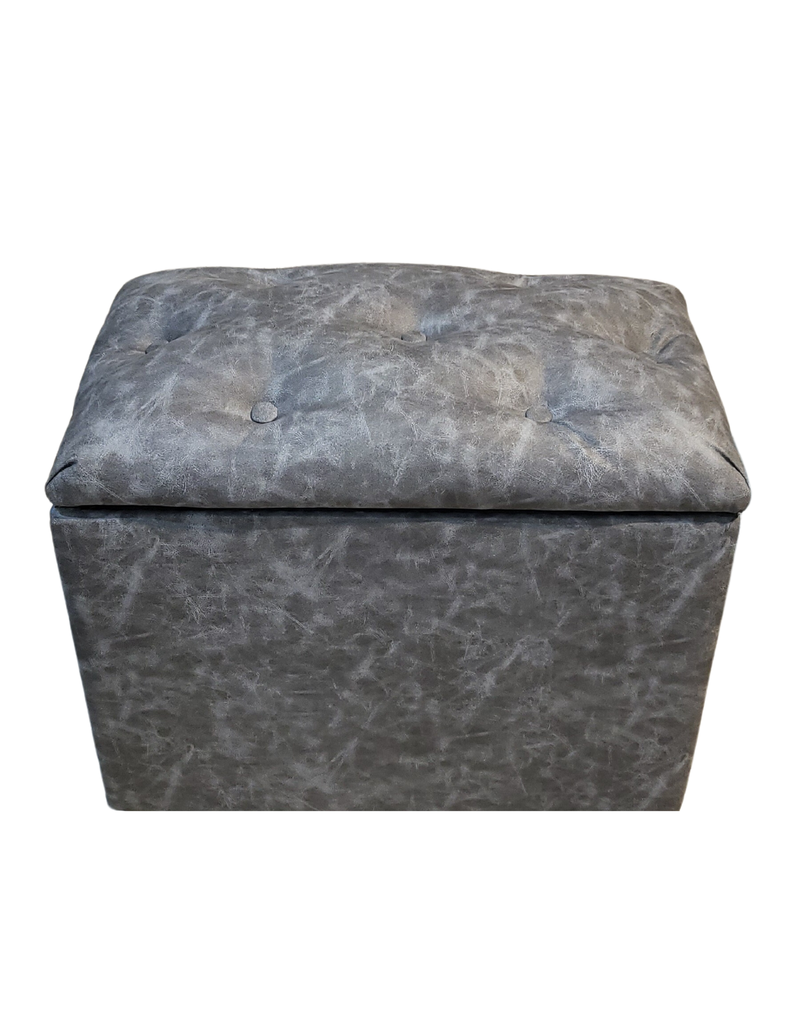 Baúl Botone Gris Eco Cuero 60x36x40x50 Muebles Rimar-6