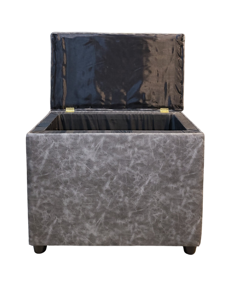 Baúl Botone Gris Eco Cuero 60x36x40x50 Muebles Rimar-7
