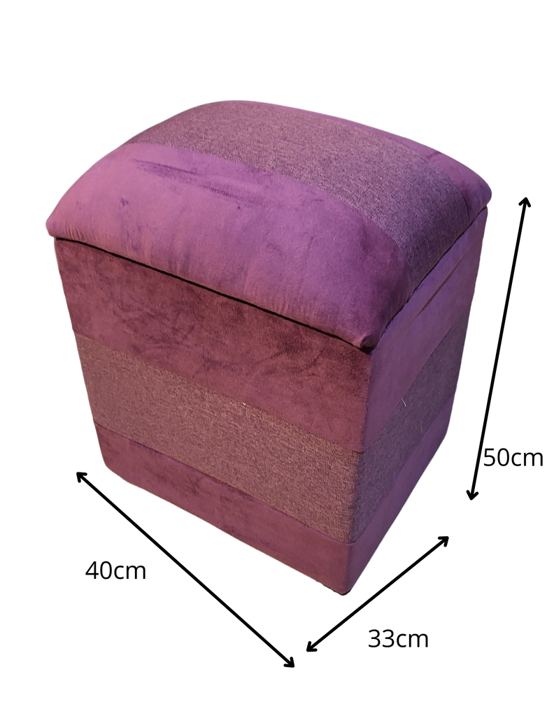 Pouf Baul Morado Bicolor Felpa 40x33x50 Rimar-2