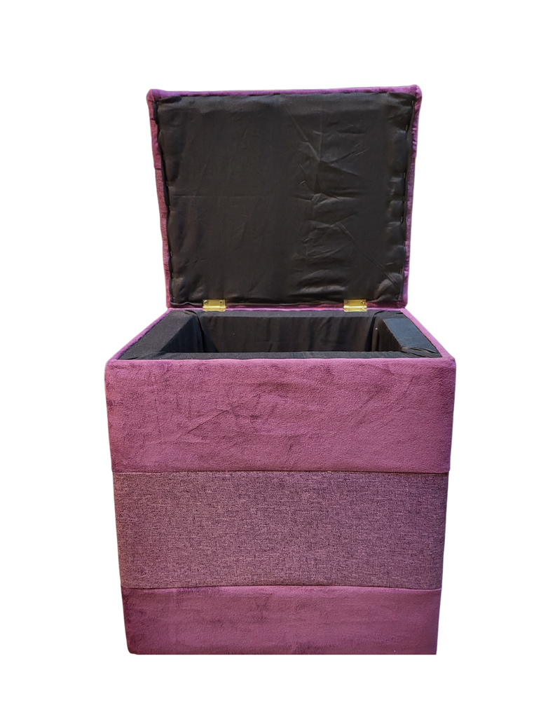 Pouf Baul Morado Bicolor Felpa 40x33x50 Rimar-3