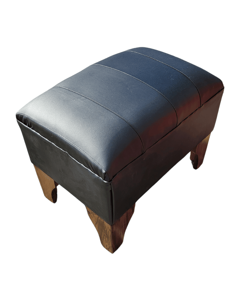 Banqueta Lineal Negro Eco Cuero 60x40x40 Rimar-4