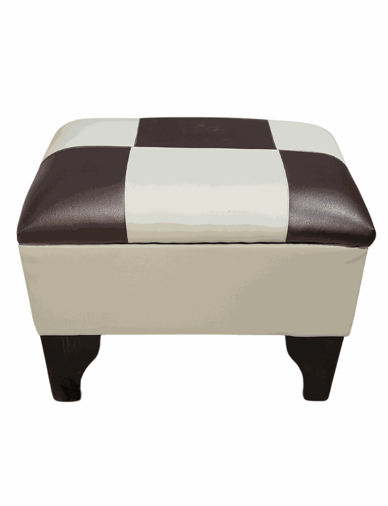 Baúl Bicolor Dama Beige Eco Cuero 60x40x45x20 Rimar-0