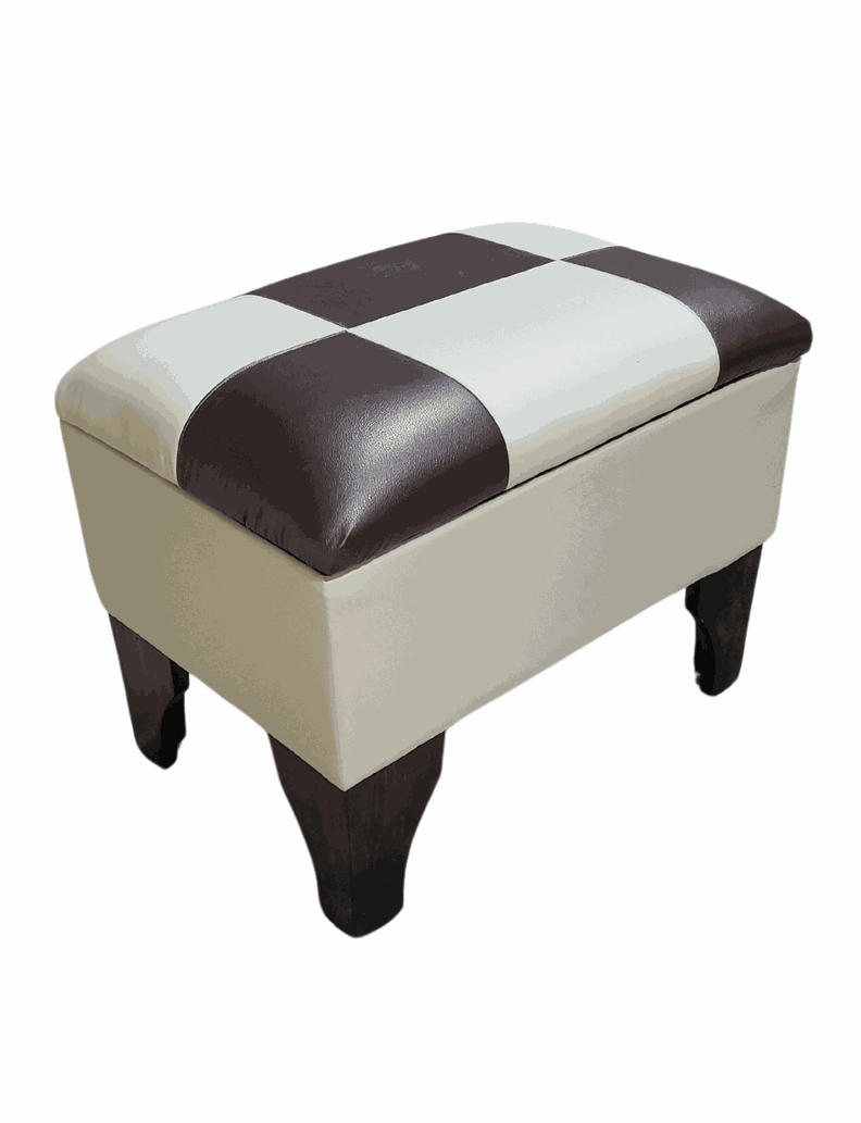 Baúl Bicolor Dama Beige Eco Cuero 60x40x45x20 Rimar-1