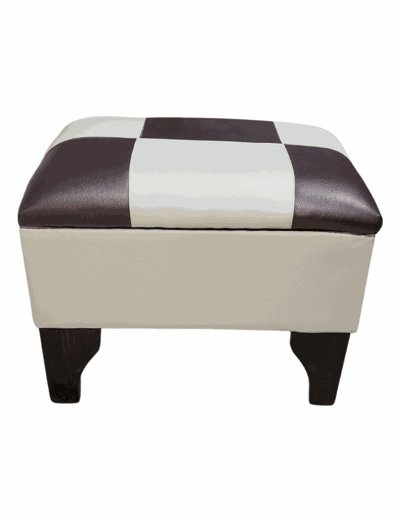 Baúl Bicolor Dama Beige Eco Cuero 60x40x45x20 Rimar-2