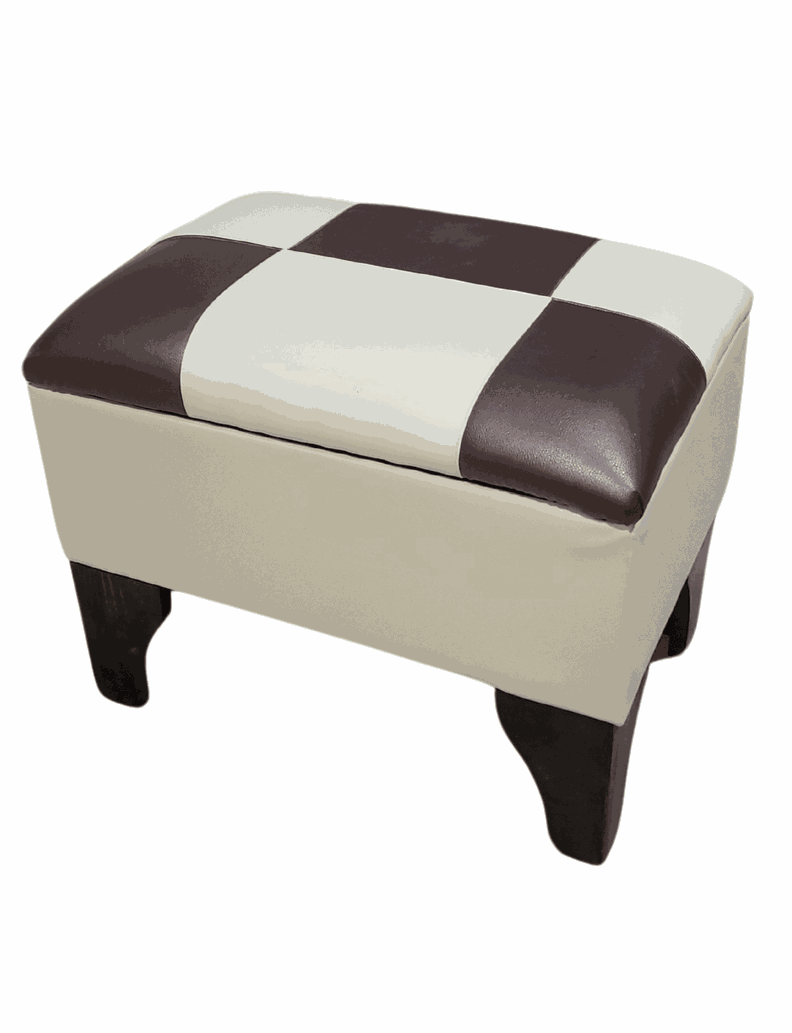 Baúl Bicolor Dama Beige Eco Cuero 60x40x45x20 Rimar-3