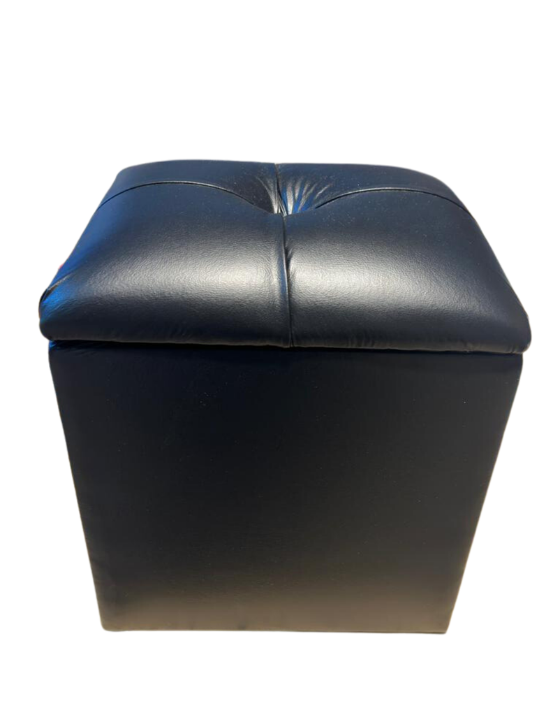 Pouf Baul Negro Eco Cuero 40x33x50 Rimar-0