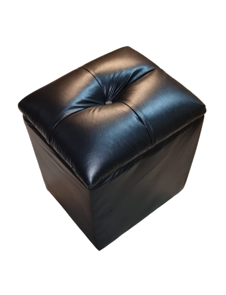 Pouf Baul Negro Eco Cuero 40x33x50 Rimar-3