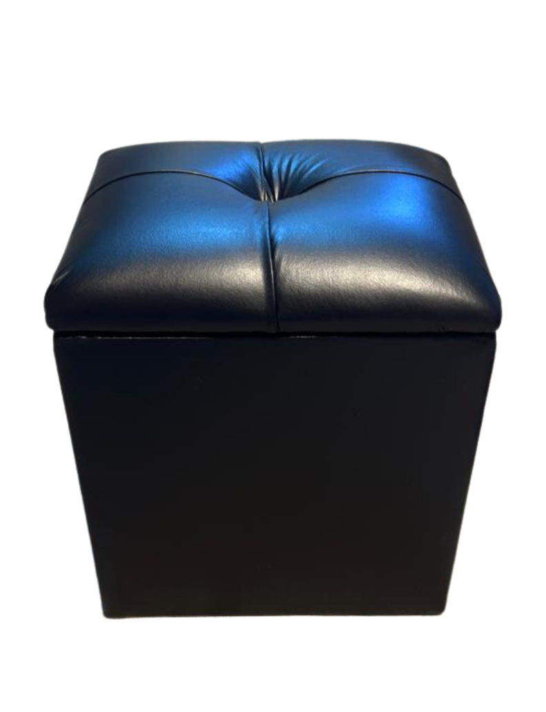 Pouf Baul Negro Eco Cuero 40x33x50 Rimar-4