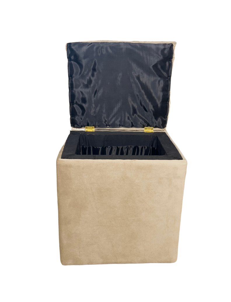 Pouf Baul Capitoné Beige Diamante -3