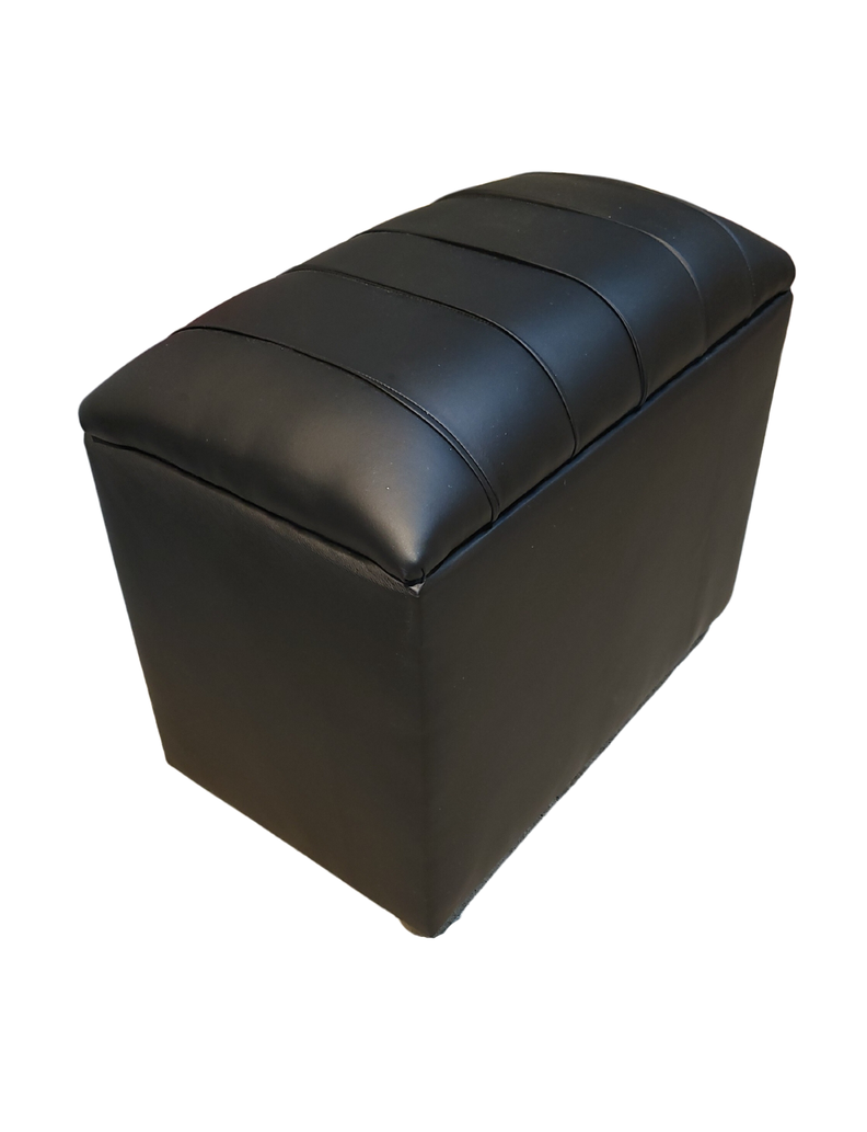Banqueta Baul Tubular Negro Eco Cuero 60x35x50 Rimar-1
