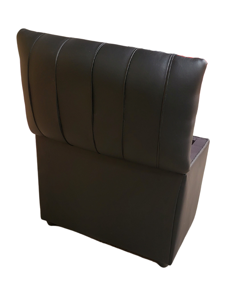 Banqueta Baul Tubular Negro Eco Cuero 60x35x50 Rimar-3