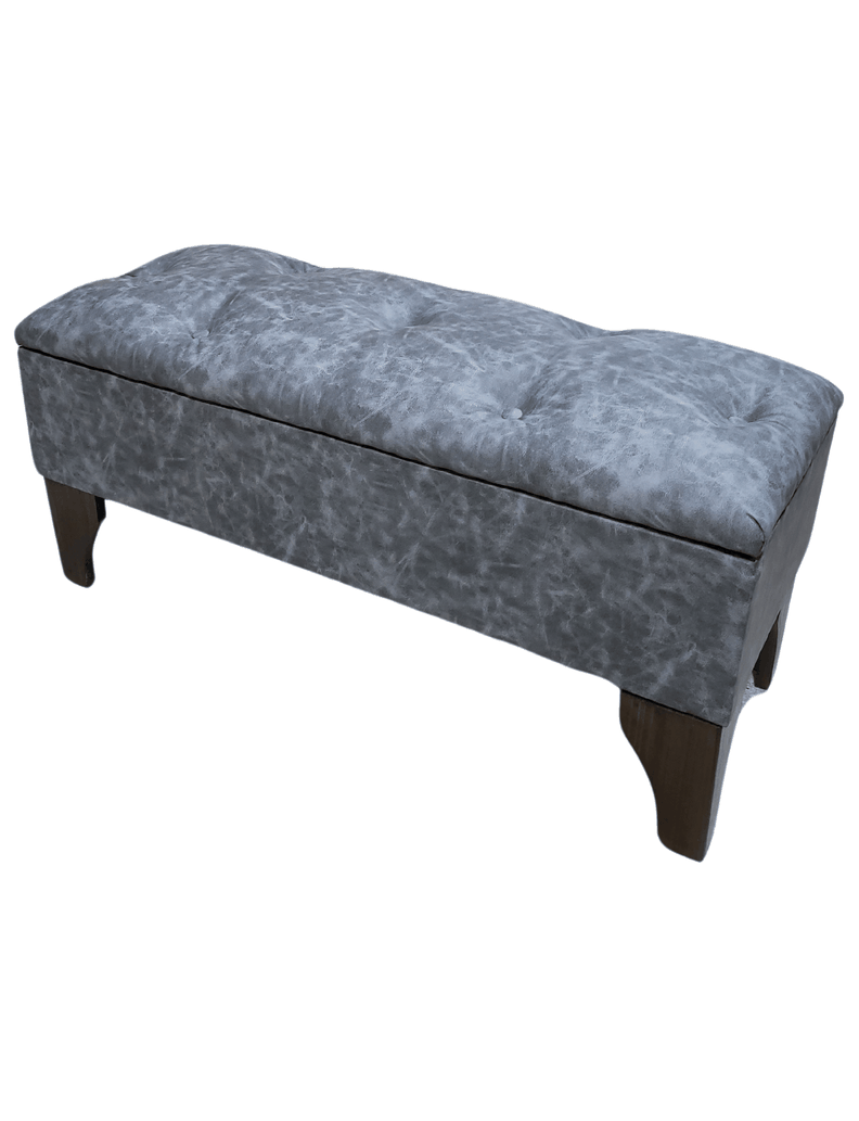 Baúl Botone Gris Marmoleado Eco Cuero Rimar 105x40x45x20-3