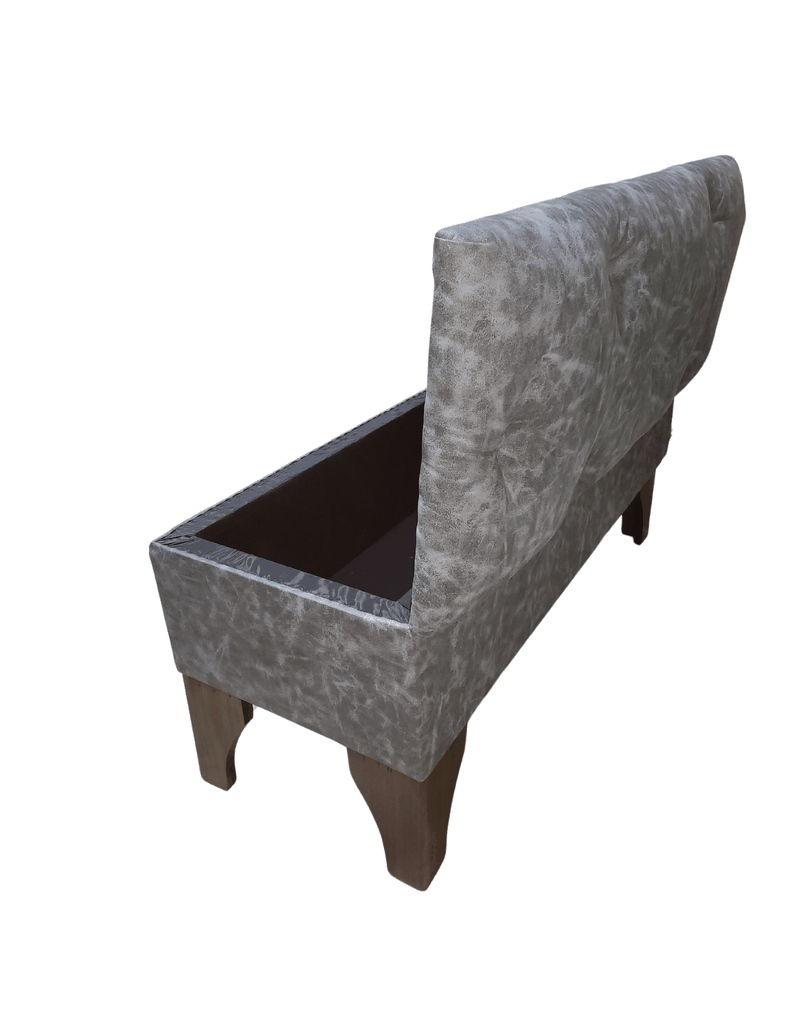 Baúl Botone Gris Marmoleado Eco Cuero Rimar 105x40x45x20-4