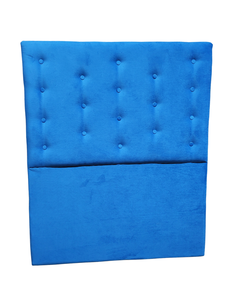 Respaldo 1 Plaza Azul Rey Felpa Botone a piso Muebles Rimar