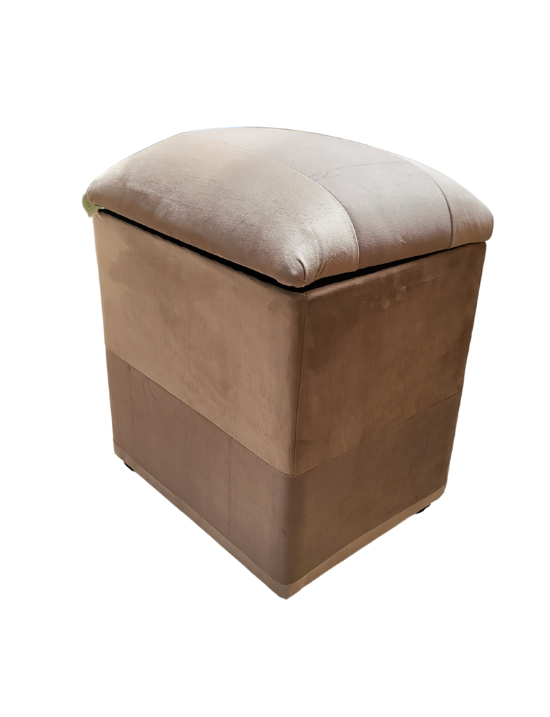 Pouf Baul Bicolor Crema Felpa 40x33x50 Rimar-2