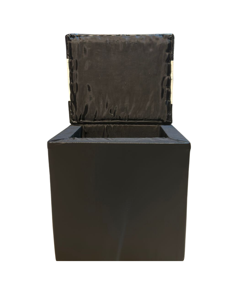 Pouf Baul Negro Bicolor Eco Cuero 40x33x50 Rimar-4