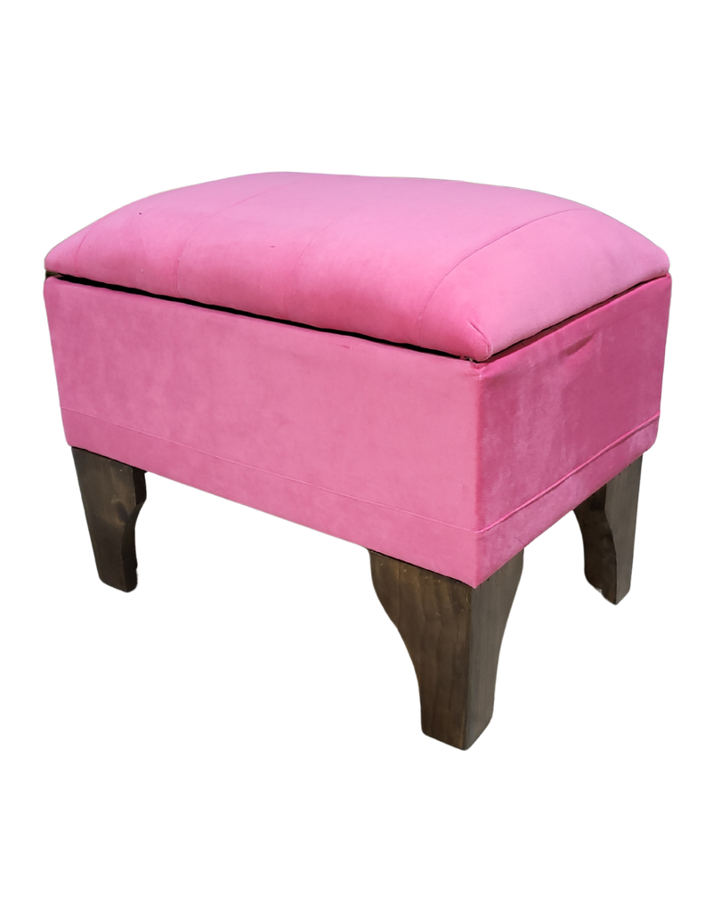 Banqueta Baúl Rosado Felpa 60x40x45x20  Muebles Rimar-2
