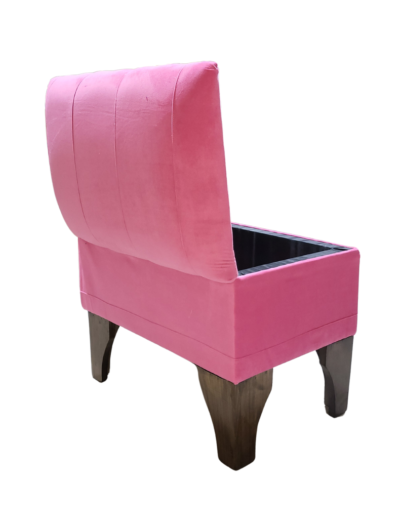 Banqueta Baúl Rosado Felpa 60x40x45x20  Muebles Rimar-4