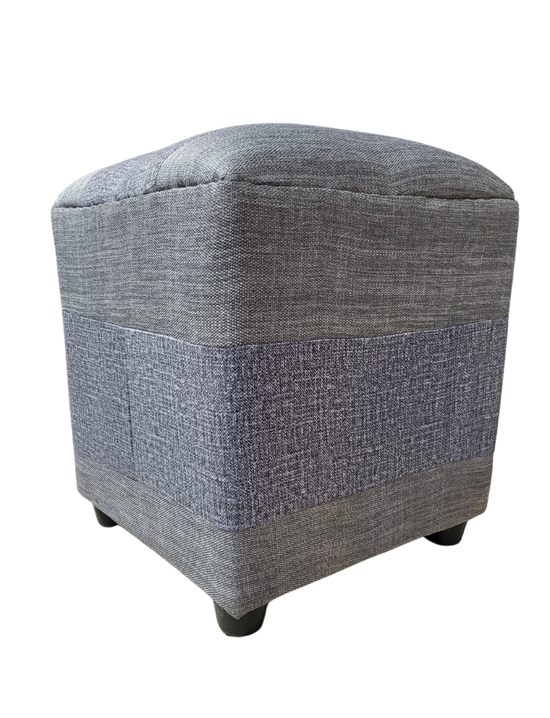 Pouf Gris Bicolor Lino 35x35x42 Muebles Rimar-2