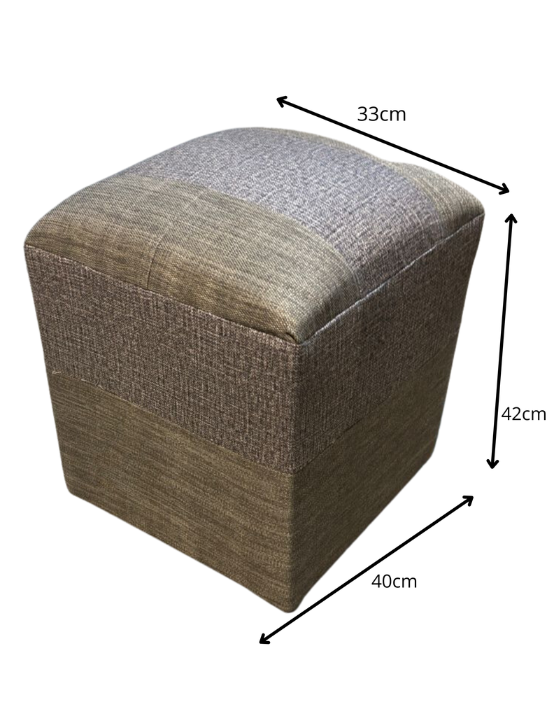 Pouf Gris Bicolor Lino 35x35x42 Muebles Rimar-5