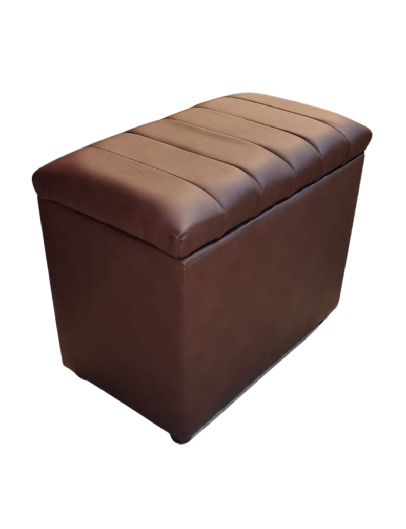 Banqueta Baul Tubular Cafe Eco Cuero Rimar-1