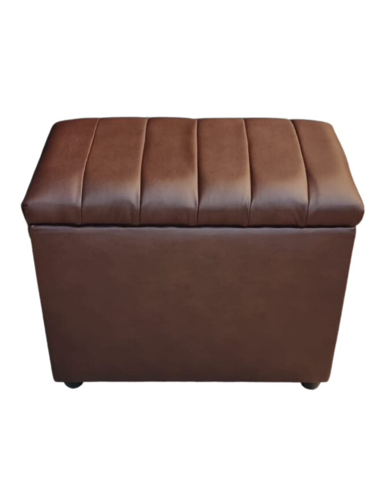 Banqueta Baul Tubular Cafe Eco Cuero Rimar-4