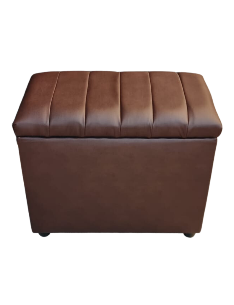 Banqueta Baul Tubular Cafe Eco Cuero Rimar-0
