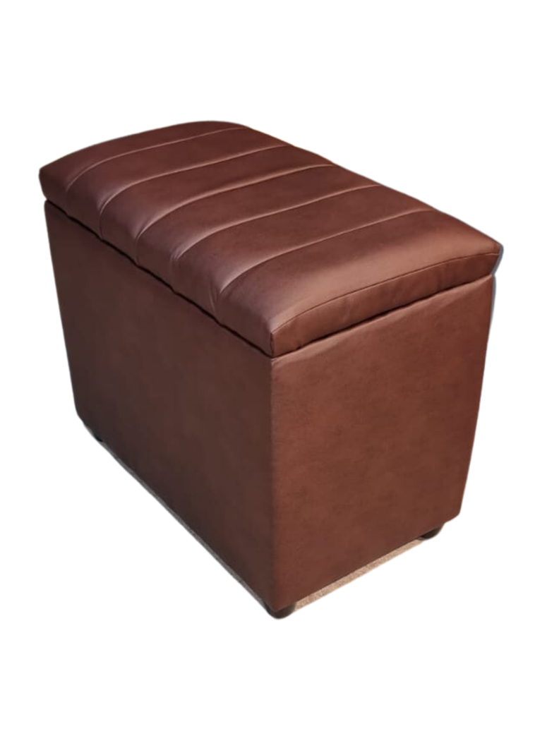 Banqueta Baul Tubular Cafe Eco Cuero Rimar-2