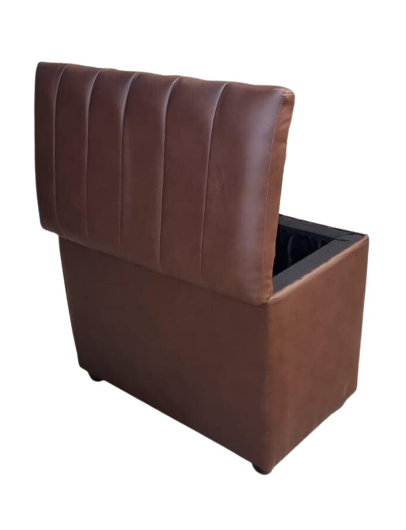 Banqueta Baul Tubular Cafe Eco Cuero Rimar-3