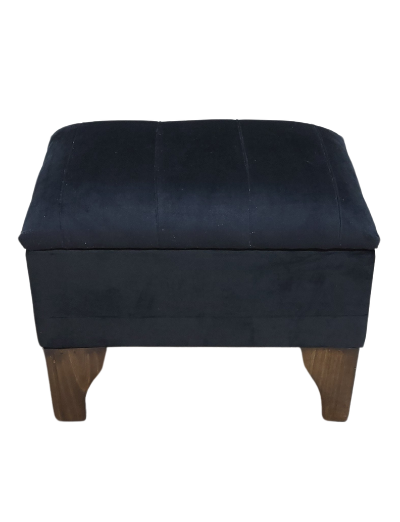 Banqueta Baúl Negro Felpa 60x40x45x20  Muebles Rimar-2