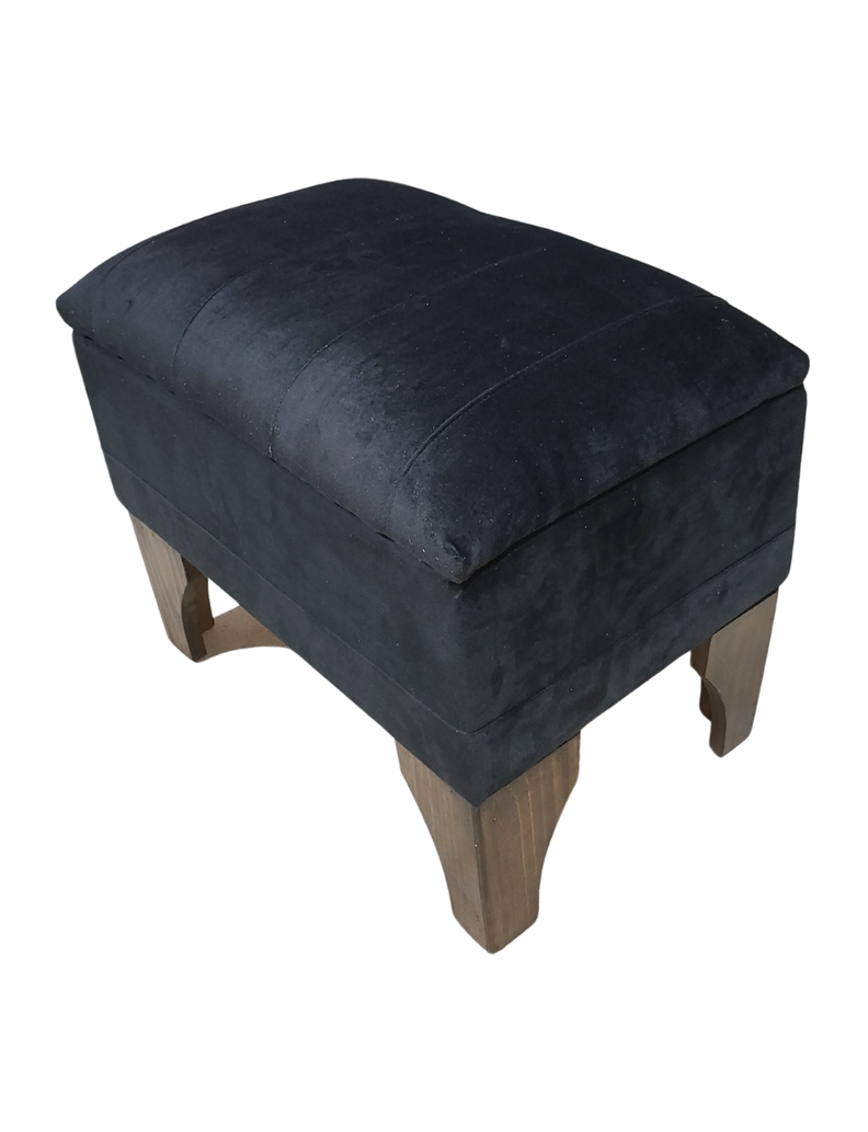 Banqueta Baúl Negro Felpa 60x40x45x20  Muebles Rimar-3