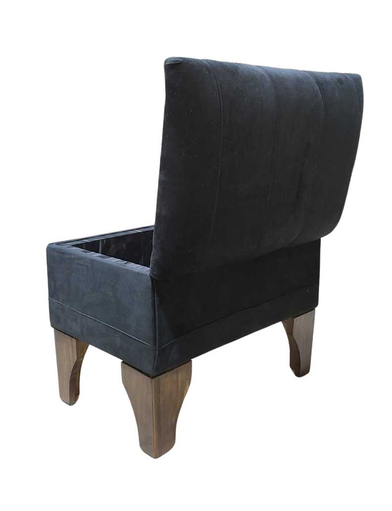 Banqueta Baúl Negro Felpa 60x40x45x20  Muebles Rimar-4