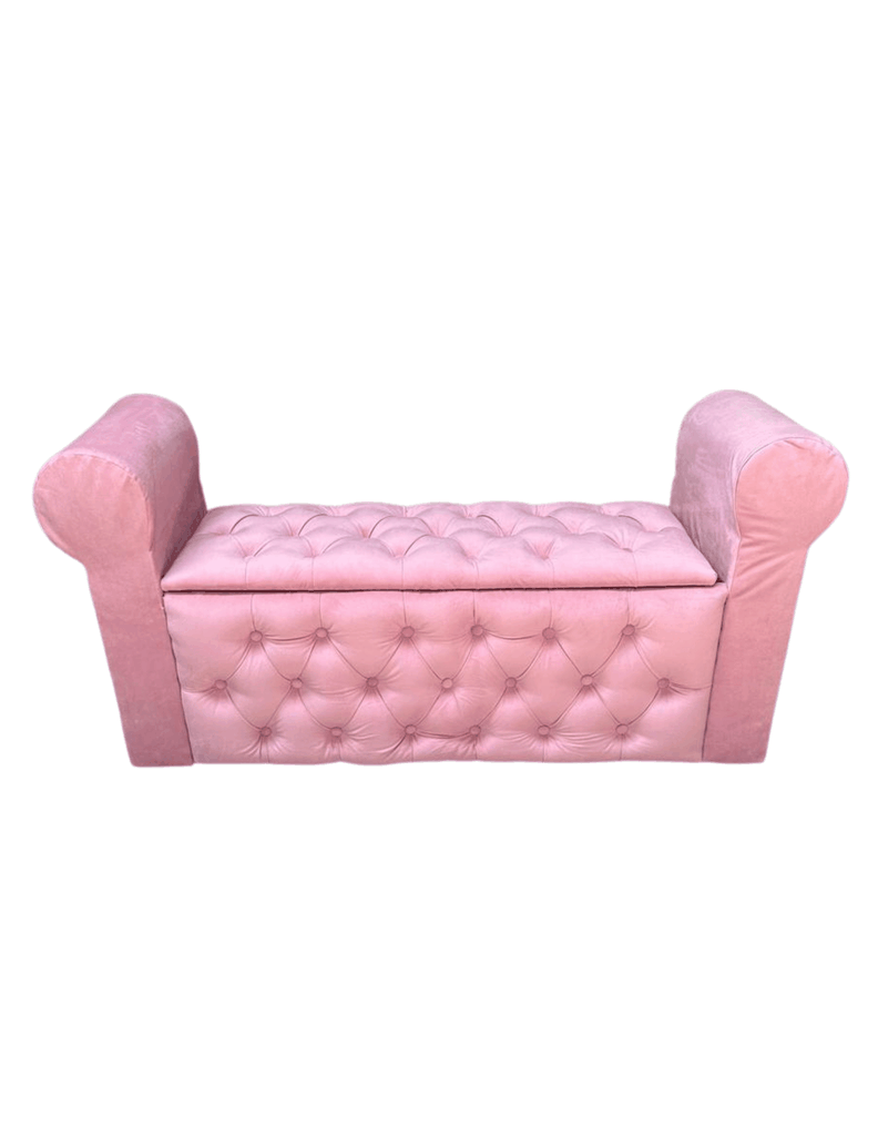 BANQUETA BAUL CAPITO CON BRAZOS FELPA PALO ROSA -1