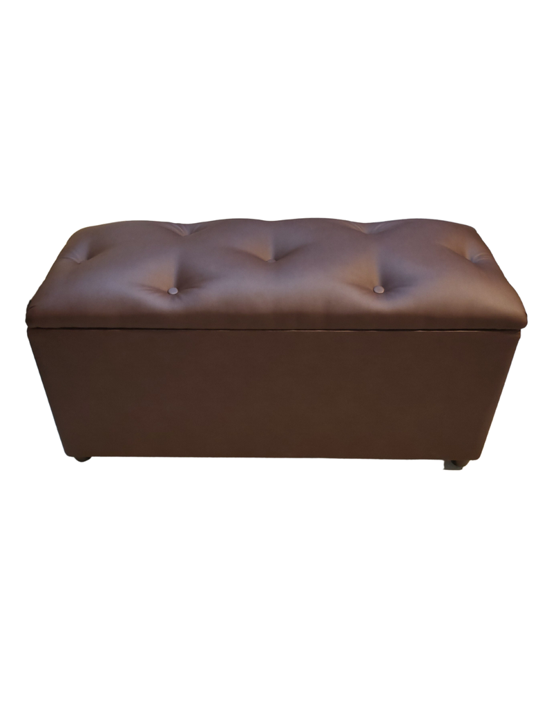 Baul Botone XL Cafe Eco Cuero 105X40X50X40 Rimar-0