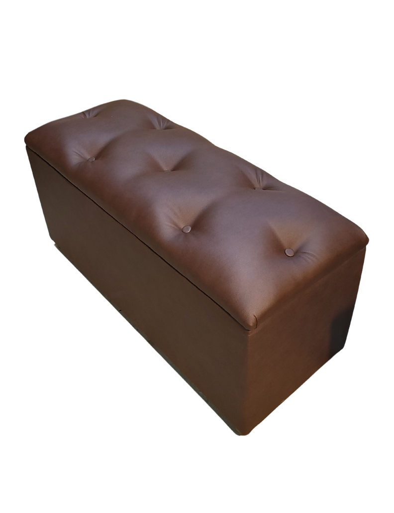 Baul Botone XL Cafe Eco Cuero 105X40X50X40 Rimar-2