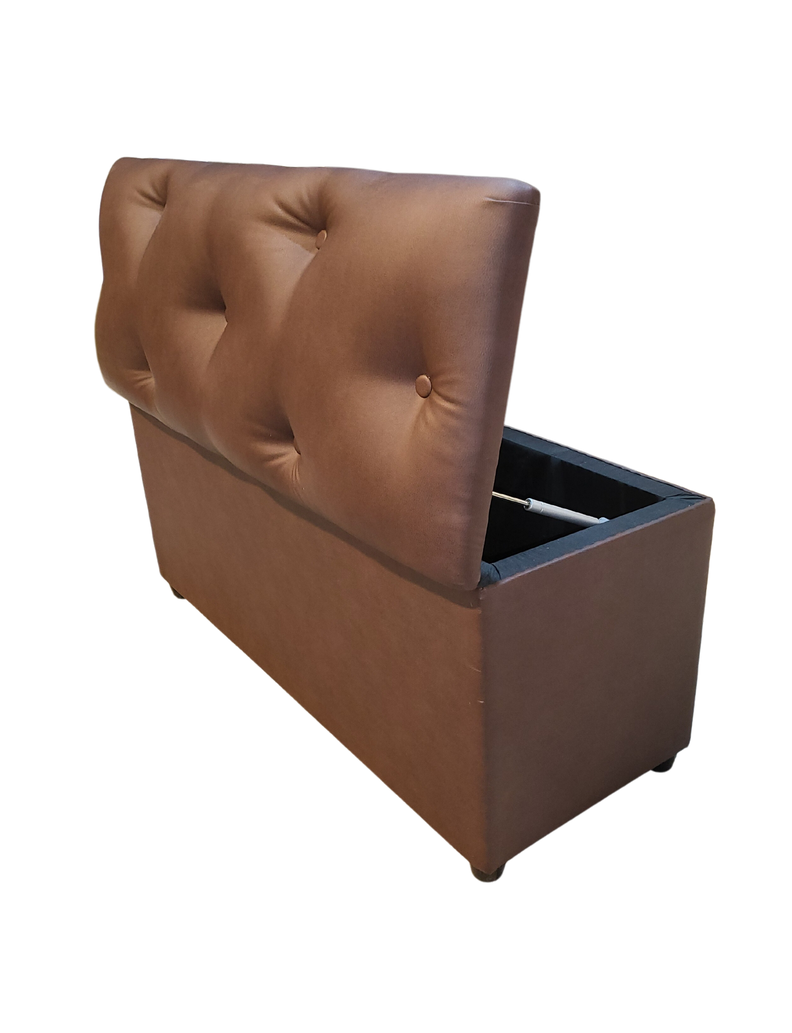 Baul Botone XL Cafe Eco Cuero 105X40X50X40 Rimar-3