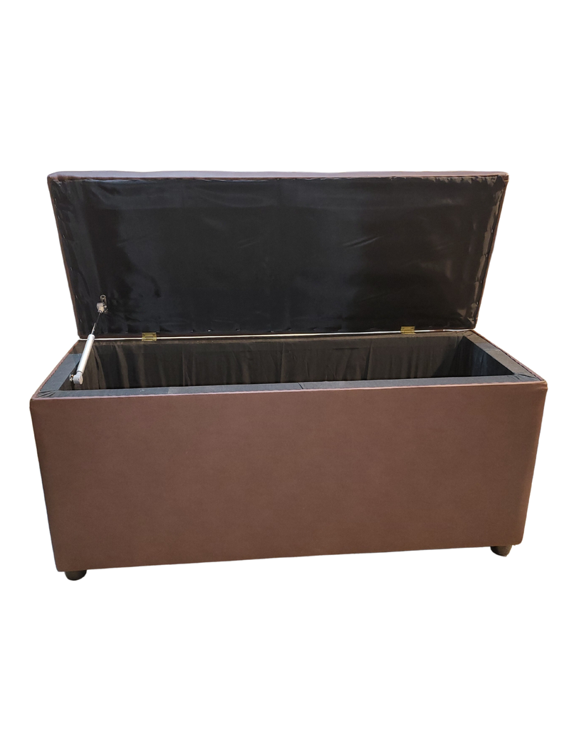Baul Botone XL Cafe Eco Cuero 105X40X50X40 Rimar-4
