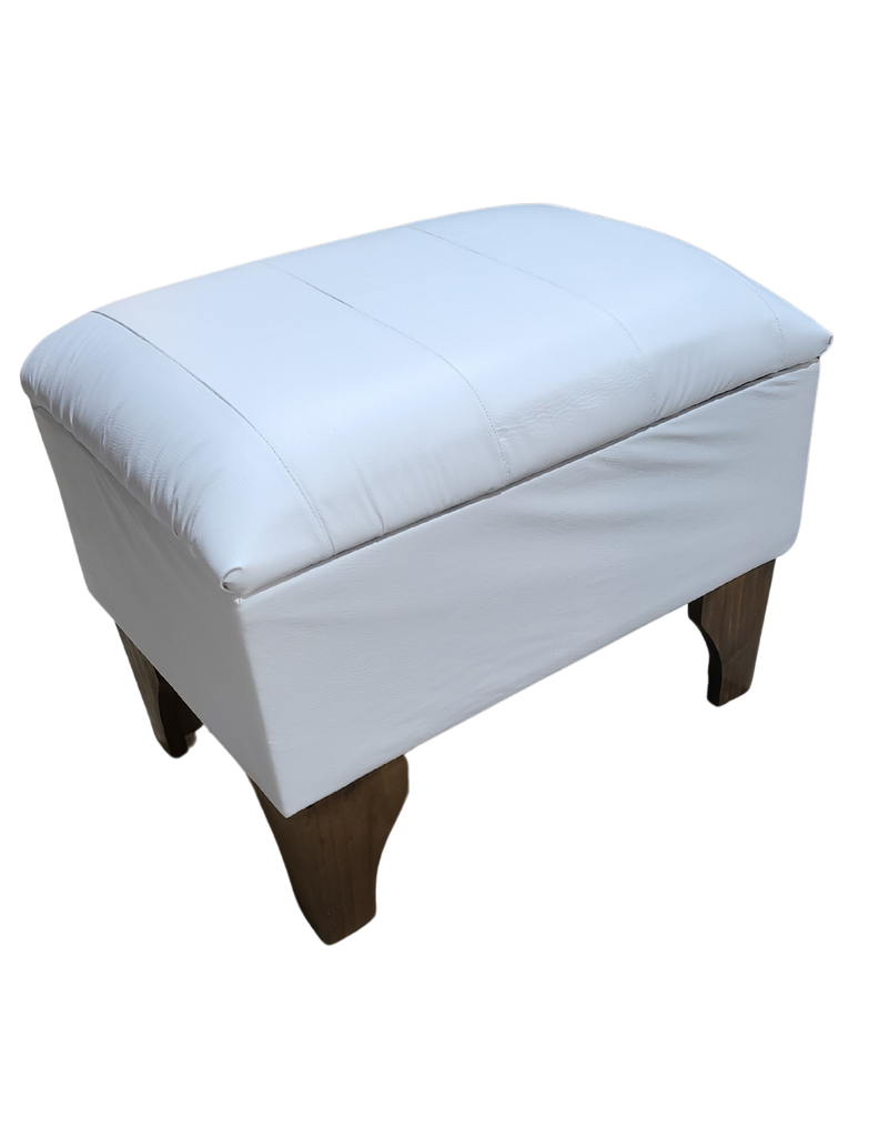 Banqueta Baúl Blanco Eco Cuero 60x40x45x20 Muebles Rimar-1