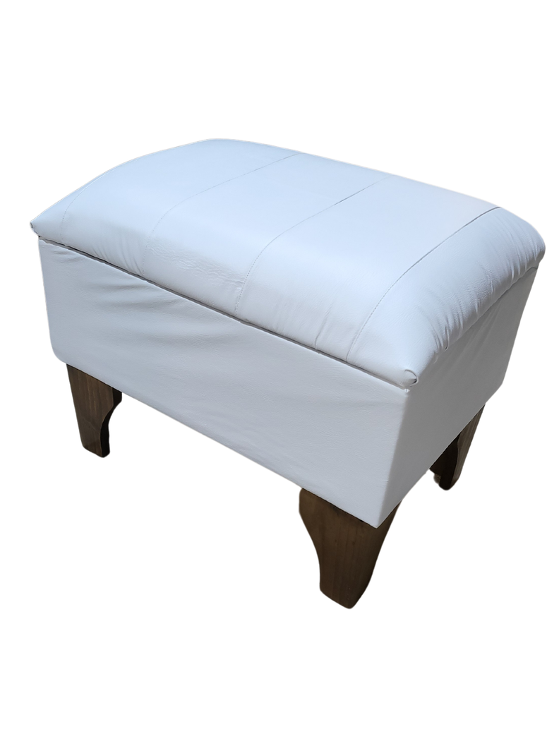 Banqueta Baúl Blanco Eco Cuero 60x40x45x20 Muebles Rimar-2