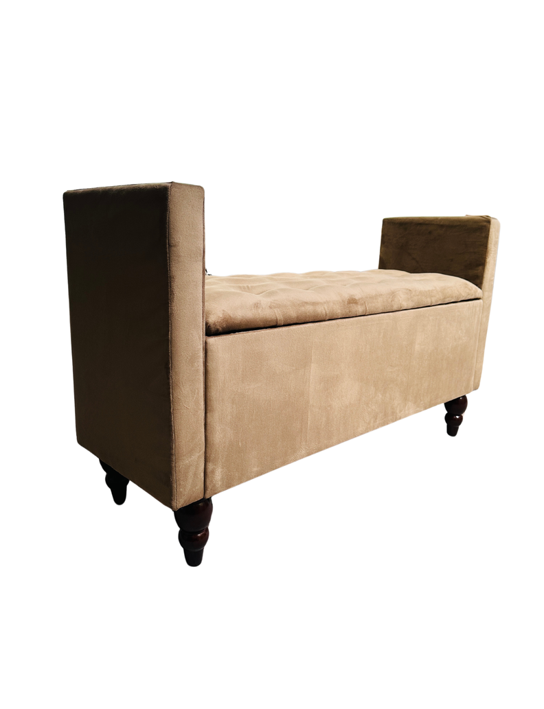 Banqueta Baul Múnich Rimar Camel Felpa 125X54X40-1
