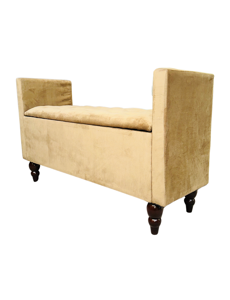 Banqueta Baul Múnich Rimar Camel Felpa 125X54X40-2