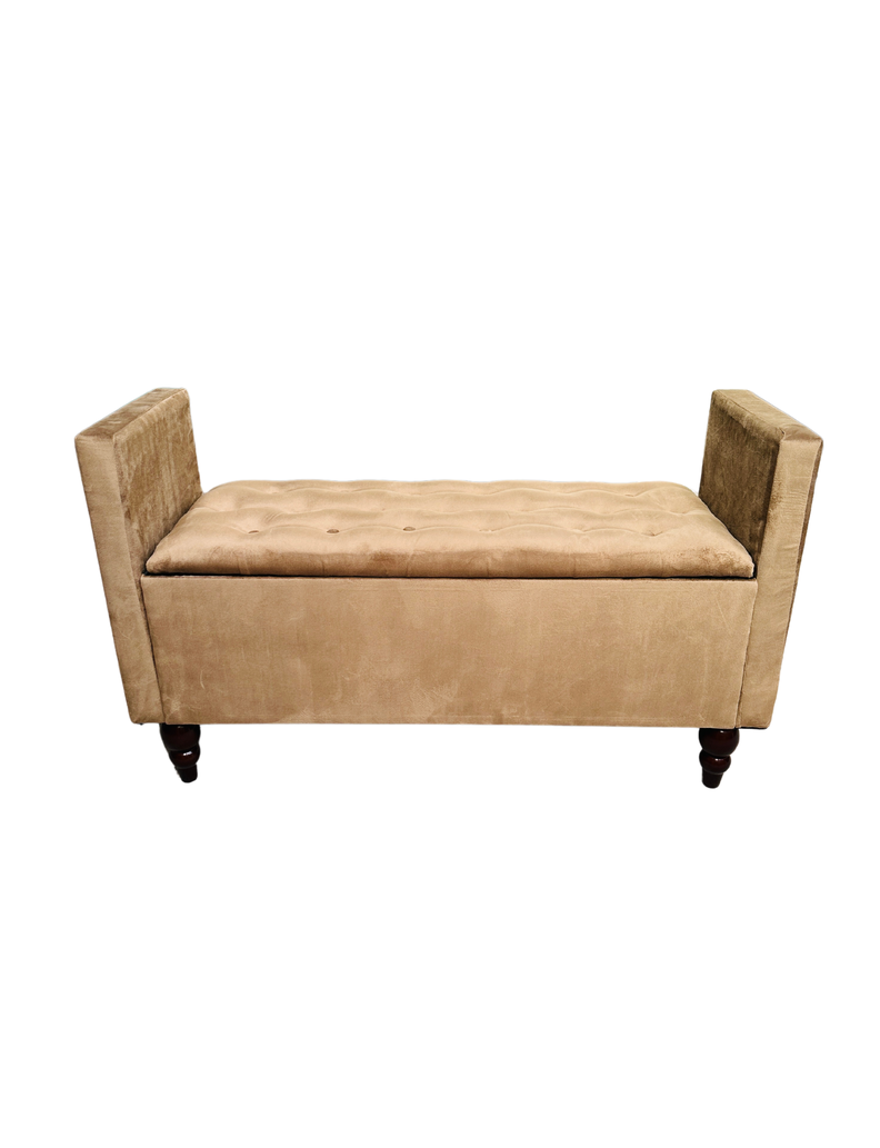 Banqueta Baul Múnich Rimar Camel Felpa 125X54X40-4