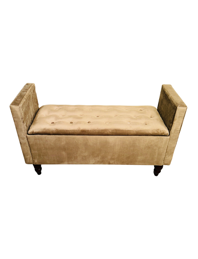 Banqueta Baul Múnich Rimar Camel Felpa 125X54X40-5