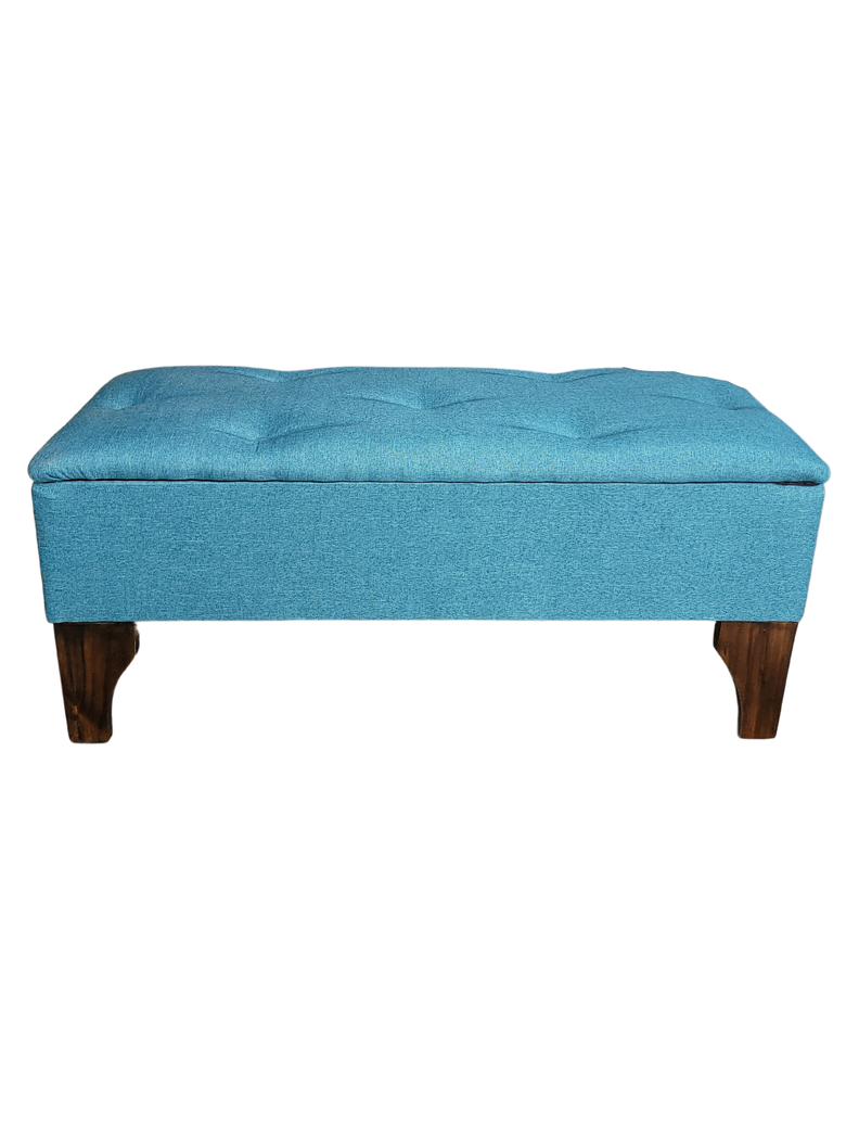 Banqueta Baúl Turquesa Lino Muebles Rimar-0