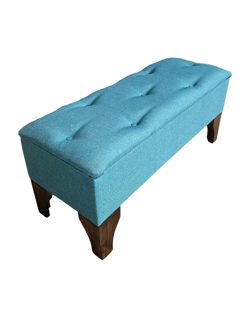 Banqueta Baúl Turquesa Lino Muebles Rimar-1