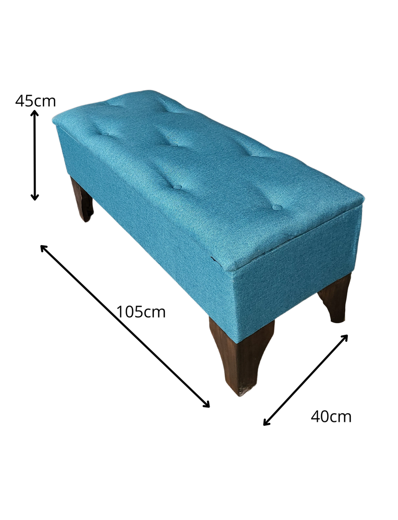 Banqueta Baúl Turquesa Lino Muebles Rimar-2